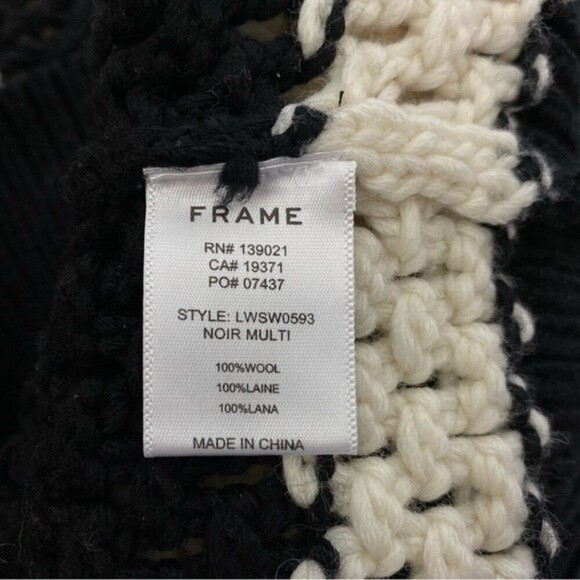Frame sweater women's Sz L stripe open knit crew neck MSRP $425 - Picture 7 of 8